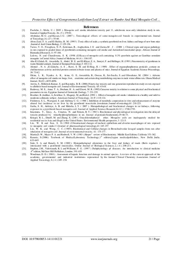 mosquito coil smoke inhalation toxicity pdf