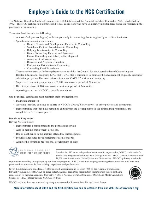 national certified counselor