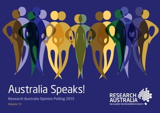 Australia Speaks!
Research Australia Opinion Polling 2015
Volume 13
 