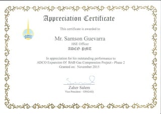 ADCO Certificate