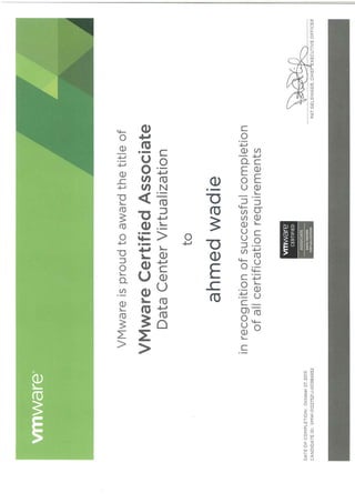 Certified VMWare Data Center Virtualization