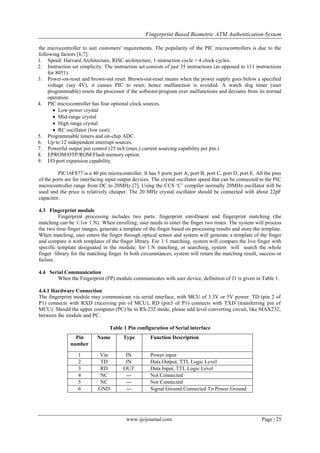 Fingerprint Based Biometric ATM Authentication System | PDF