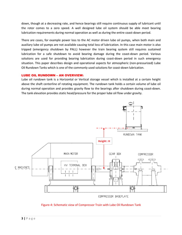 Lube Oil Rundown Tank System Design and Operational Aspects