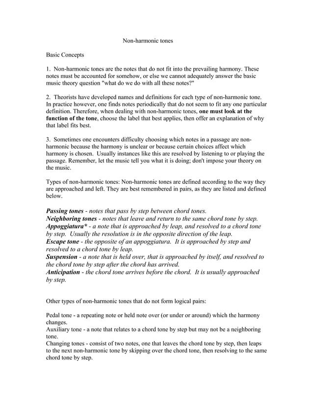 Lesson Non Chord Tones DOC