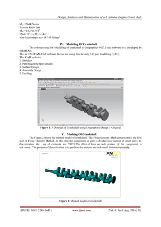 Design, Analysis and Optimization of a 6 cylinder Engine Crank shaft | PDF