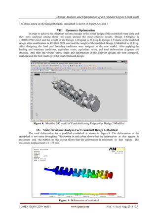 Design, Analysis and Optimization of a 6 cylinder Engine Crank shaft | PDF