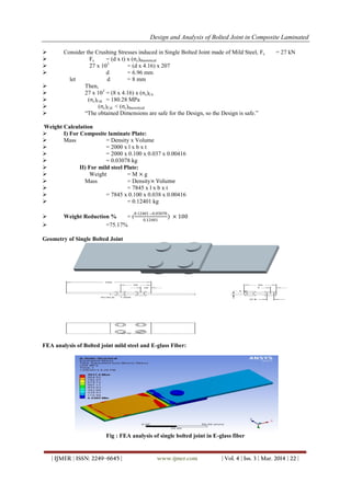 Design and Analysis of Bolted Joint in Composite Laminated | PDF