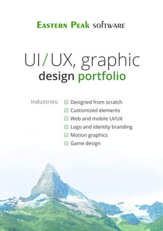 UIUX,graphic/
designportfolio
Industries: Designedfrom scratch
Customizedelements
WebandmobileUI/UX
Logoandidentitybranding
Motiongraphics
Gamedesign
 