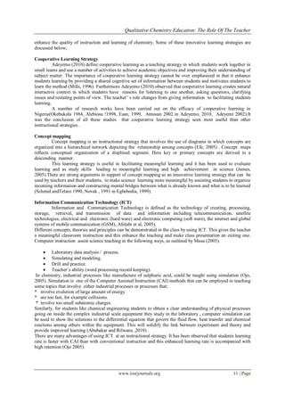 Qualitative Chemistry Education: The Role of the Teacher | PDF