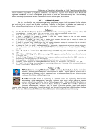 Efficiency of TreeMatch Algorithm in XML Tree Pattern Matching | PDF