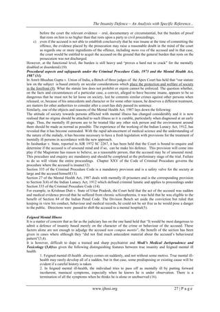 Section 4 The Insanity Defence ~ An Analysis with Specific Reference to Section ...