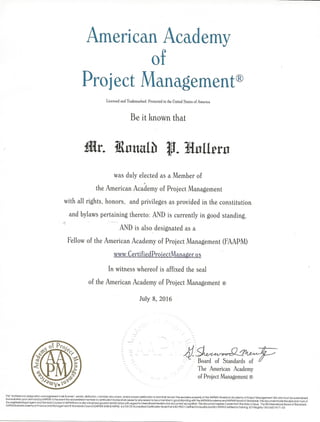 RPHAAPM Certificate