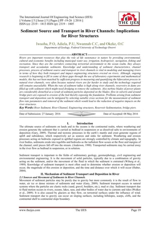 Sediment Source and Transport in River Channels: Implications for River ...
