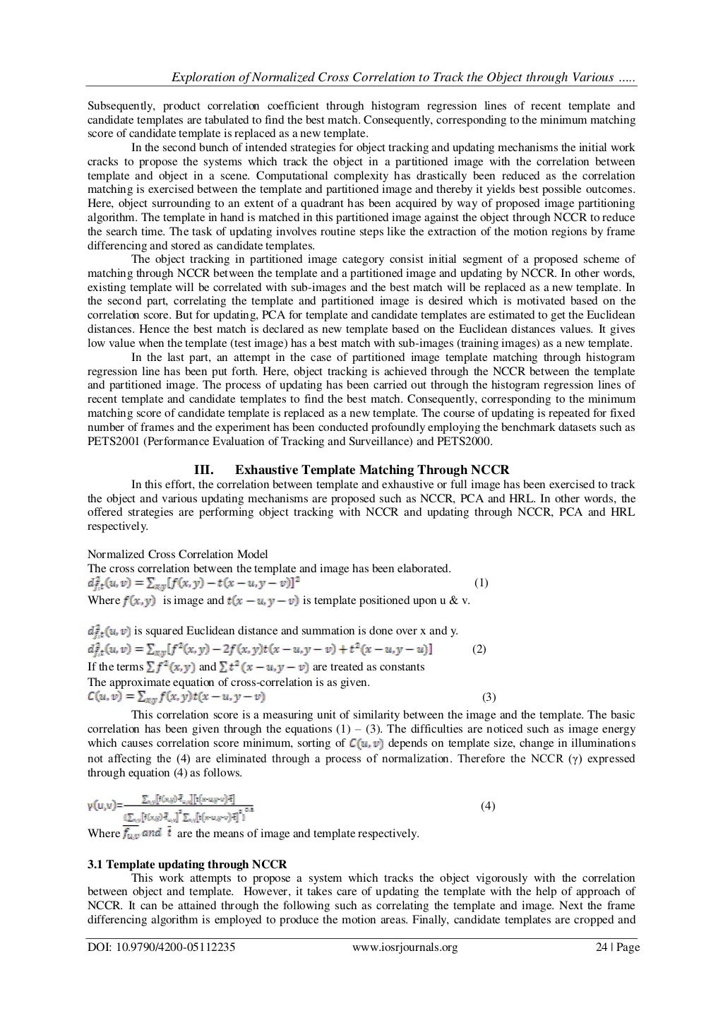 normalized cross correlation template matching pdf