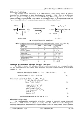 Effects of Scaling on MOS Device Performance | PDF