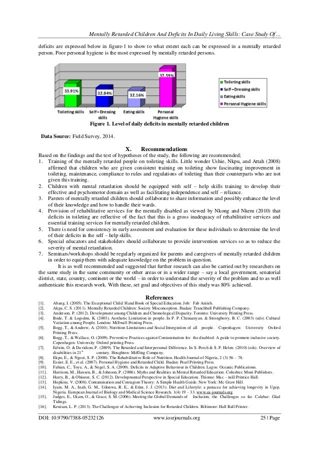 Short case study of intellectual disability picture