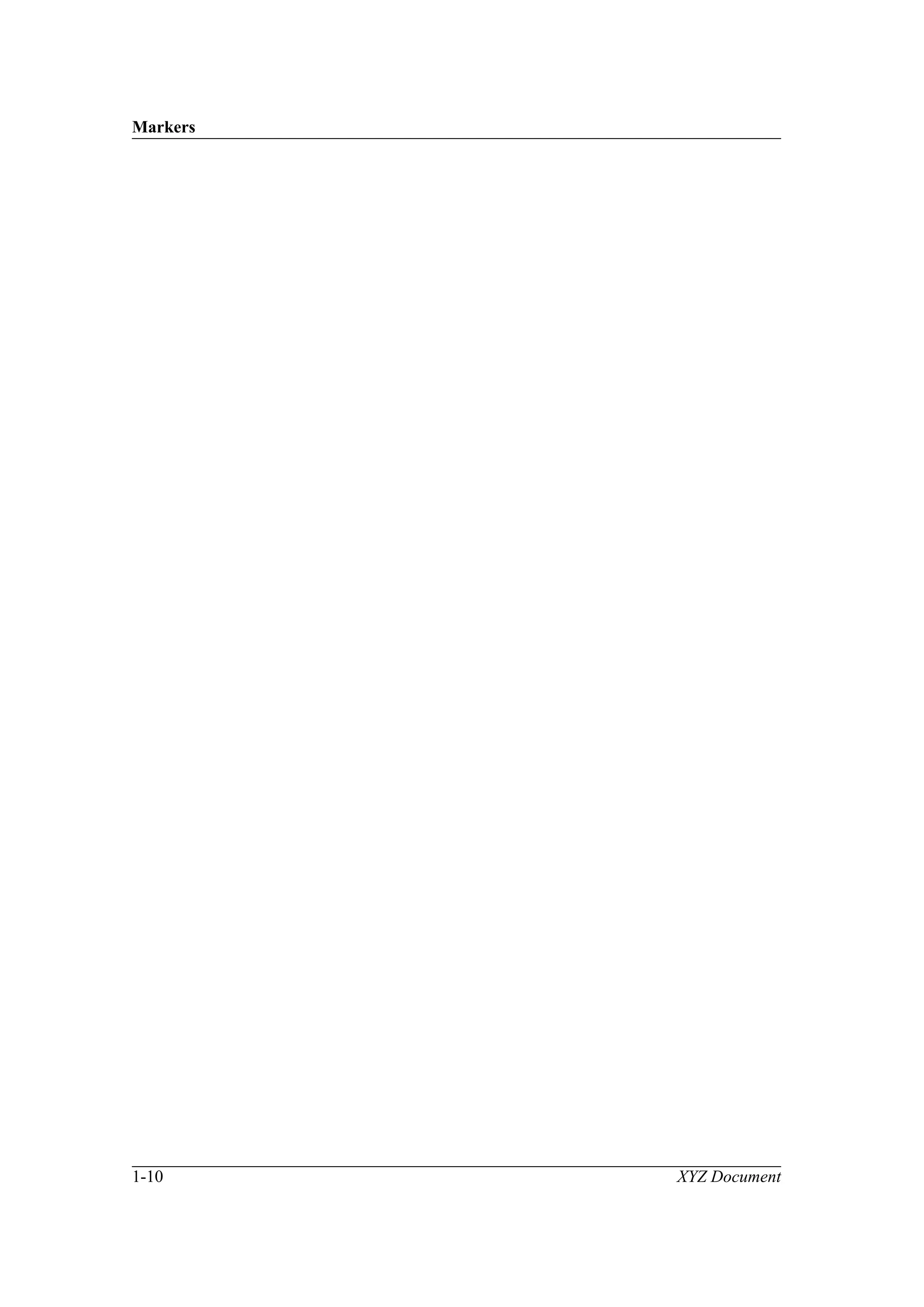 Markers
1-10 XYZ Document
 