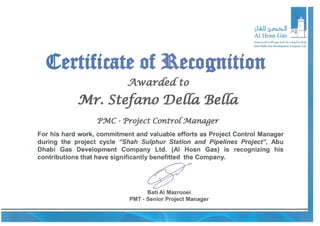 Al Hosn   appreciation certificate
