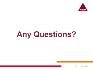 Any Questions?
April 27, 201634
 