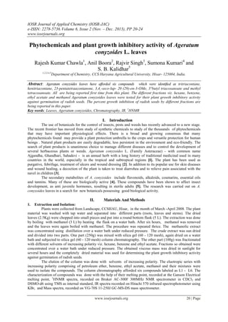 Phytochemicals and plant growth inhibitory activity of Ageratum ...