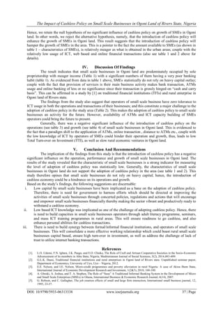 The Impact of Cashless Policy on Small Scale Businesses in Ogoni Land ...