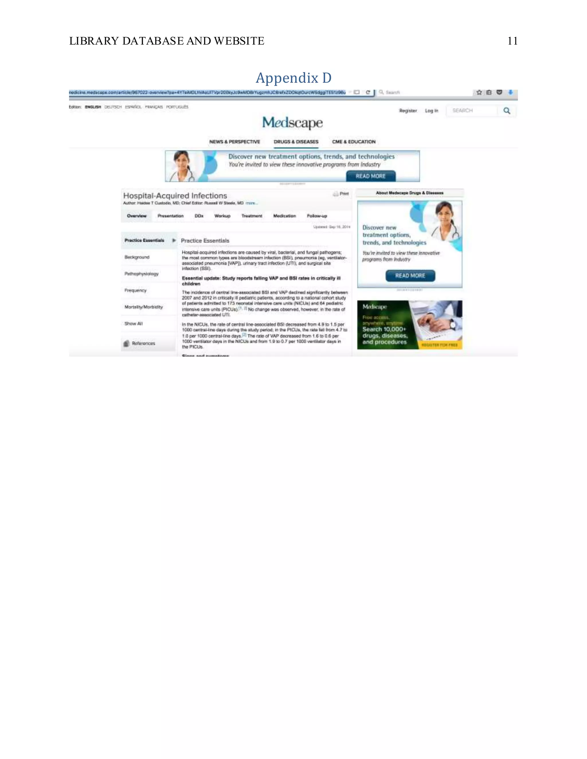 LIBRARY DATABASE AND WEBSITE 11
Appendix D
 