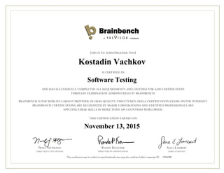 Kostadin Vachkov
Software Testing
November 13, 2015
12916589
 