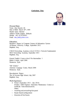 Alaa CV M | DOCX | Business | Business and Finance