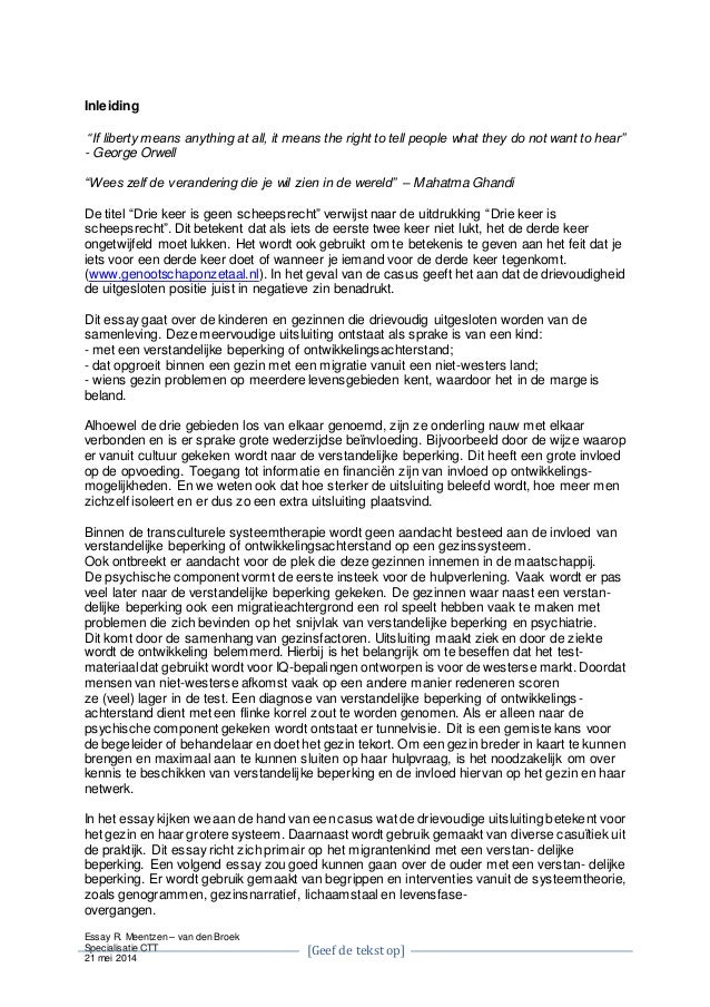 Opbouw essay