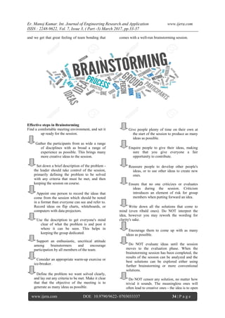 Brainstorming: Thinking - Problem Solving Strategy | PDF