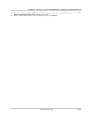 Parametric sensitivity analysis of a mathematical model of facultative ...