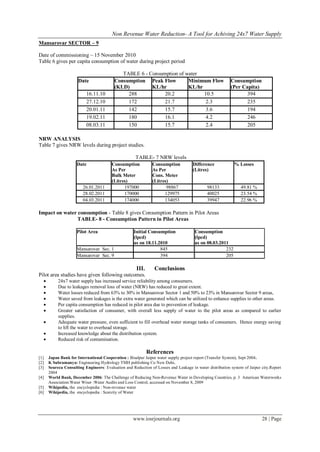 Non Revenue Water Reduction- A Tool for Achiving 24x7 Water Supply | PDF