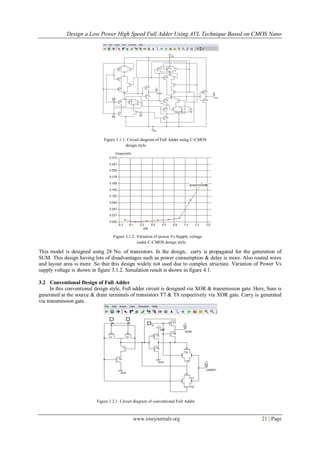 Design a Low Power High Speed Full Adder Using AVL Technique Based on ...