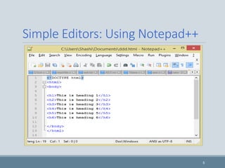 Simple Editors: Using Notepad++
5
 