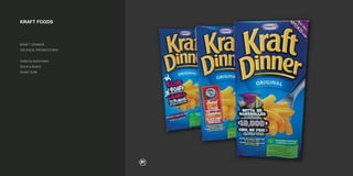 KRAFT FOODS
KRAFT DINNER
ON-PACK PROMOTIONS
Gotta be bankrolled
Score a Board
Sweet Suite
 