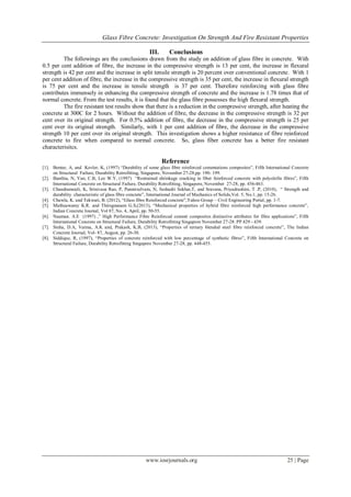 Glass Fibre Concrete: Investigation on Strength and Fire Resistant ...