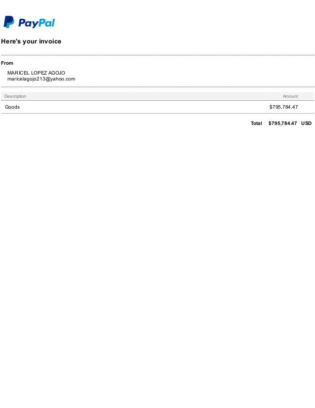 here s your invoice paypal