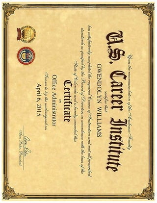 Office Administrator Certificate