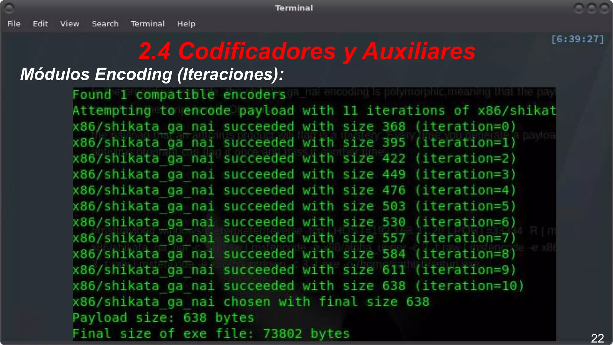 2.4 Codificadores y Auxiliares
Módulos Encoding (Iteraciones):
22
 
