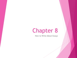 Chapter 8
How to Write About Essays
 