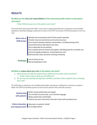 Linkages_Initial Report_CHW Interviews_120415 | PDF