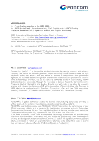 Press ReleaseSmart Factory 36 worldleading IT vendors in Gartner