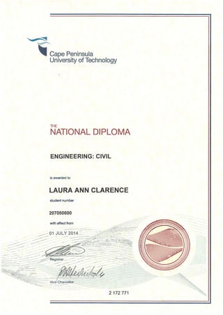 Diploma certificate CPUT