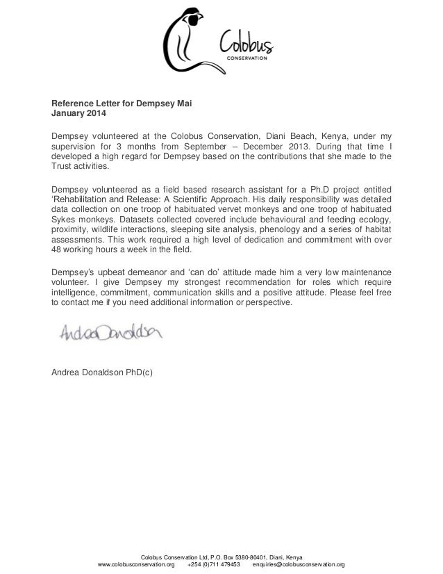 volunteer reference letter dempsey mai volunteer reference letter