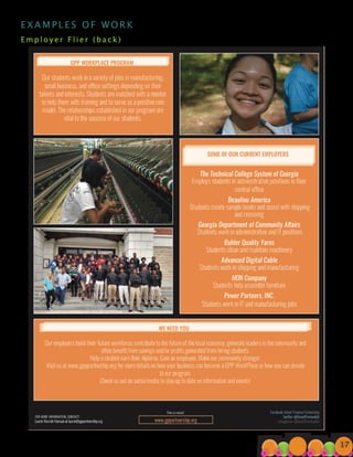 E X A M P L E S O F W O R K
E m p l o y e r F l i e r ( b a c k ) 							
17
 