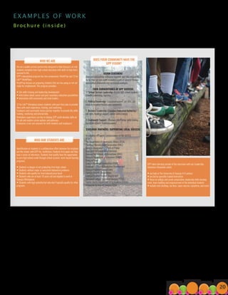 E X A M P L E S O F W O R K
B r o c h u r e ( i n s i d e ) 						
20
 