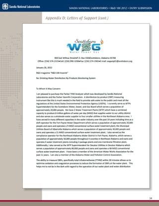 34
SANDIA NATIONAL LABORATORIES • R&D 100 2012 • ENTRY SUBMISSION
Appendix D: Letters of Support (cont.)
 