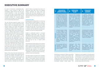TITLE
5
As a pillar of Amsterdam’s sustainability policy,
creating a circular economy is high on the
municipality’s agenda. Results from the study
‘Circular Amsterdam: A vision and roadmap
for the city and region’ provide guidance to the
municipality regarding potential steps towards
increased circularity. The roadmap explicitly
connects with and builds on the many initiatives
that are already being implemented.
The City Circle Scan approach consists of four
phases. In phase 1, the main material and energy
flows as well as the employment levels in the
economic sectors in the region were analysed,
creating a solid base for phase 2. In phase 2, a
comprehensive analysis of the value chains that
connect multiple sectors within Amsterdam was
conducted. Utilising macro-economic statistics,
the study determined which chains can achieve
the greatest impact from a circular perspective.
The results were discussed during a round
table discussion with representatives from the
municipality and local stakeholders, resulting in
the decision to perform a detailed analysis of the
construction chain and the organic residual flow
chain. Phase 3 explored the two chains in an ideal
circular future. This future vision provides a view
of how the chains (and their interactions with
other chains) can be set up to be more effective.
In phase 4, an action agenda and roadmap were
drawn to kick-start relevant circular projects, and
potential barriers were identified.
Results of the study show that Amsterdam has
the potential to greatly reduce greenhouse gas
emissions and material consumption while, at
the same time, realising economic growth and
stimulating employment opportunities. The
economic activity of the Amsterdam metropolitan
region amounts to 106 billion euro annually, of
4
which 47 billion is accounted for by the city of
Amsterdam (2013) (CBS, 2015). The following
sections summarise the future vision and
roadmap that have been developed for both
chains and the impact that the implementation of
these would have on the economy and the use of
materials.
Construction chain
By organising the building chain in a circular way
while fulfilling the growth ambition to realise 70
thousand new homes by 2040, the municipality
can achieve a 3% productivity increase worth
85 million euro per year. This economic growth
is realised in large part by value retention due
to material reuse and efficiency improvements.
However, this cannot be realised overnight.
Growth in productivity results in increased
employment opportunities; over time, about
700 additional jobs can be created. 75 thousand
people are currently employed in the Amsterdam
building sector. For the most part, the additional
jobs would be for low- to medium skilled
personnel.
Theoutlinedimprovementofthereuseofmaterials
leads to material savings of 500 thousand tonnes,
which is significant when compared to the current
annual import of 1.5 million tonnes of materials.
Greenhouse gas emissions are estimated to
decrease by half a million tonnes of CO2
per year
- equivalent to 2.5% of the current annual CO2
-
emissions of the city of Amsterdam.
The above impacts are based on four strategies
that improve the circularity of the construction
sector: (1) Smart design: commit to smart design
of buildings in order to make them more suitable
for repurposing and for the reuse of materials. (2)
EXECUTIVE SUMMARY
FACILITATING
RESOURCE AND
MATERIAL STORAGE
STIMULATING
HIGH-VALUE
REUSE
STIMULATING
MATERIAL
PASSPORTS
Matching demand and supply
of building materials and
resources requires temporary
storage. Two possible roles
on which the municipality
can focus are: (1) allocating
locations for the physical
storage of these materials, and
(2) playing a facilitating role in
drawing up the conditions that
the materials have to meet in
order to qualify for storage
and reuse.
High-value reuse of building
materials can be encouraged
by the government in two
ways in the current early
stage of development:
(1) contributing to the
development of procurement
guidelines and building codes
with specific requirements for
high-value reuse, and (2) being
a launching customer for
recycled and reused building
materials.
A materials passport for
buildings captures information
on materials and processes
used, and the possibilities for
material reuse. The municipality
can recommend or make
mandatory a basic version of
material passports for new
construction projects and
implement material passports
for its own properties.
A follow-up analysis is needed
to study changes in the
construction material flows
in the city both for large
demolition projects and new
construction. Complemented
by available knowledge on
zoning plans and a structural
vision, such analysis can
identify locations for the
(temporary) storage of raw
materials.
The municipality could develop
criteriaforbuildingregulations,
ensure compliance calls for
an increase in commitment,
and co-invest in new
processing technologies
through the AKEF or a Fund
for Circular Development. The
municipality’s precondition
could be that the activities
are based in Amsterdam and
benefit the city.
Involvement of the municipality
and city officials is required to
determine how the materials
passport for buildings can be
embedded in policy. Input
and information on facilities
from the land registry are also
required for the passport.
The municipality, the Port of
Amsterdam, the Cirkel Stad
collaborative partnership,
“start-up in residence”, Westas
partners and AEB.
Construction- and waste
companies, such as
BAM, Heijmans, AEB, Van
Gansewinkel, Icova and
Stonecycling, Circkelstad and
the Dutch Green Building
Council.
Construction-, waste- and
ICT companies, such as
BAM, Heijmans, AEB, Van
Gansewinkel, IBM, Icova and
Stonecycling, IBM and Delta
Development Group.
1 2 3
INVESTMENTSSTAKEHOLDERS
Dismantling and separation: efficient dismantling
and separation of waste streams enables high-
value reuse. (3) High-value recycling: high value
recovery and reuse of materials and components.
(4) Marketplace and resource bank: exchanging
commodities between market players. The
roadmap and action agenda in the study present
a large number of short and long term actions that
can contribute to transforming the construction
chain and, thus, to the realisation of the impacts.
The table on the right presents a brief overview of
the top 3 action points for this chain.
 
