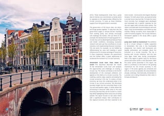TITLE
11
2015). These developments show that a great
deal of interest and commitment currently exists
to capitalise on the opportunities offered by the
circular economy. To scale up these initiatives
support from the government is essential.
The government of the future does not direct,
but brings parties together. To play that role, the
government ought to remove barriers resulting
from existing policy and actively encourage
and challenge the market. One can think of, for
example, the development of inspiring goals for a
circular city, such as adjusting the private purchase
and tender conditions, stimulating innovative
research and start-ups that contribute to circular
solutions, and implementing financial incentives.
This last point, for example, can be fulfilled by
differentiating tax rates and investing in good
infrastructure to increase exchange of resources.
A close cooperation between the government
and the market offers a great opportunity to
accelerate the transition to a circular economy.
Amsterdam Circle Scan: from vision to
action This document describes the results
of the ‘Amsterdam Circle Scan’ and analyses
the opportunities and challenges of creating a
circular city. The results contribute to the further
development of the municipal ambitions and
agenda on the theme of a circular economy. The
roadmap outlines steps towards stimulating the
circular economy in the city. To create a circular
economy, we must first understand what is not
circular in our current economy. This document
provides insight into the commodity flows in the
city and metropolitan region. It shows where the
processing of resources adds value to the local
economy and how they can be reused in a smart
way while highlighting where resources are being
wasted. The report focuses on two value chains
with a significant impact, their contribution to
the regional economy and their potential to be
10
more circular - Construction and Organic Residual
Streams. For both value chains, we explored what
a circular future may look like. To make the vision
more concrete, four strategies were developed
and translated into a specific roadmap for the
city and region with concrete action points. The
report concludes with recommendations and next
steps. A key recommendation and follow-up step
involves making circularity more measurable in
order to monitor progress. The ‘circular indicators
framework’ applied in this study offers a good
starting point.
Jump start: build on momentum The ambition
to be a circular hotspot is widely supported
in Amsterdam. Not only is the municipality
progressive, but citizens and businesses are
equally enthusiastic and energetic about the
transition to a circular economy. The city is
buzzing with circular initiatives, and this was
once again made clear during conversations
held in the region to gather input for the future
visions and action points in this document. With
the action points presented in this report, we
want to contribute to and build on the growing
momentum for the circular economy in this
region. In the action agenda, we connected and
built on, as much as possible, the many initiatives
already underway. Internationally, Amsterdam is
a pioneer and is being followed by other cities in
Europe and beyond.
 
