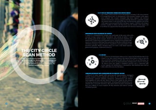 12
teruggewonnen plasstraatmeubilair
Mobiele 3Dprint faciliteit
The City Circle Scan is a method that gives direction
to cities through the development of a roadmap and
action agenda for the practical implementation of
the circular economy in their city and region. The
method consists of four phases.
MAPPING OF MATERIAL FLOWS AND ADDED VALUE
To get a better picture of how circular Amsterdam currently is, the main material
and energy flows as well as employment in the economic sectors in the region
were analysed. The analysis employed data from (regional and national)
statistics and sources, and was supplemented by interviews. It provides insights
into material flows in and around the city. Simultaneously, activities and places
in the region were assessed for their ecological impact. In addition, the analysis
provides insights on where and how value can be created in the region and
where there are opportunities for job growth and economic development.
EVALUATION AND SELECTION OF CHAINS
In phase 2, a comprehensive analysis was conducted of the value chains that
connect multiple sectors within Amsterdam. The results of phase 1 were
the starting point of this analysis. Based on macro-economic statistics, we
established in which chains the greatest circular impact can be achieved. The
result is a list of chains that have been prioritised on the basis of the following
indicators: ecological impact, economic importance, value preservation and
transition potential. These indicators were also used in the Dutch national
government program, ‘Nederland Circulair!’.
PROJECT SELECTION AND FORMULATION OF ACTION POINTS
In phase 4, an action agenda with a planning and implementation strategy for
starting relevant circular projects was drawn up. All are projects in which
governments, research institutes, companies, entrepreneurs and citizens
work together to make the two chains circular. Time paths for the actions
and policy interventions were formulated, indicating which stakeholders are
essential for a successful transition. The actions have also been assessed on
four main effects: (1) value creation, (2) CO2
-reduction, (3) material savings
and (4) job growth.
VISIONING
Then, in phase 3, we developed a future vision, exploring how the two chains can
function in an ideal circular future. This future vision gives a view on how the
chains (and their interactions with other chains) can be set up differently. For
each of the two chains, we formulated four strategies for a circular economy.
The future vision was tested in feedback sessions and in interviews with
various experts and stakeholders in Amsterdam. The feedback was used to
further refine the vision for the future.
THE CITY CIRCLE
SCAN METHOD
13
 